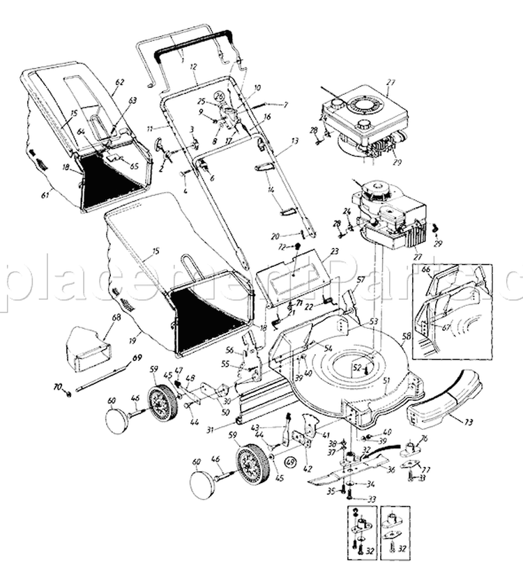 Page A Diagram and Parts List for 115-416D401 1995 Yard Man Lawn Mower